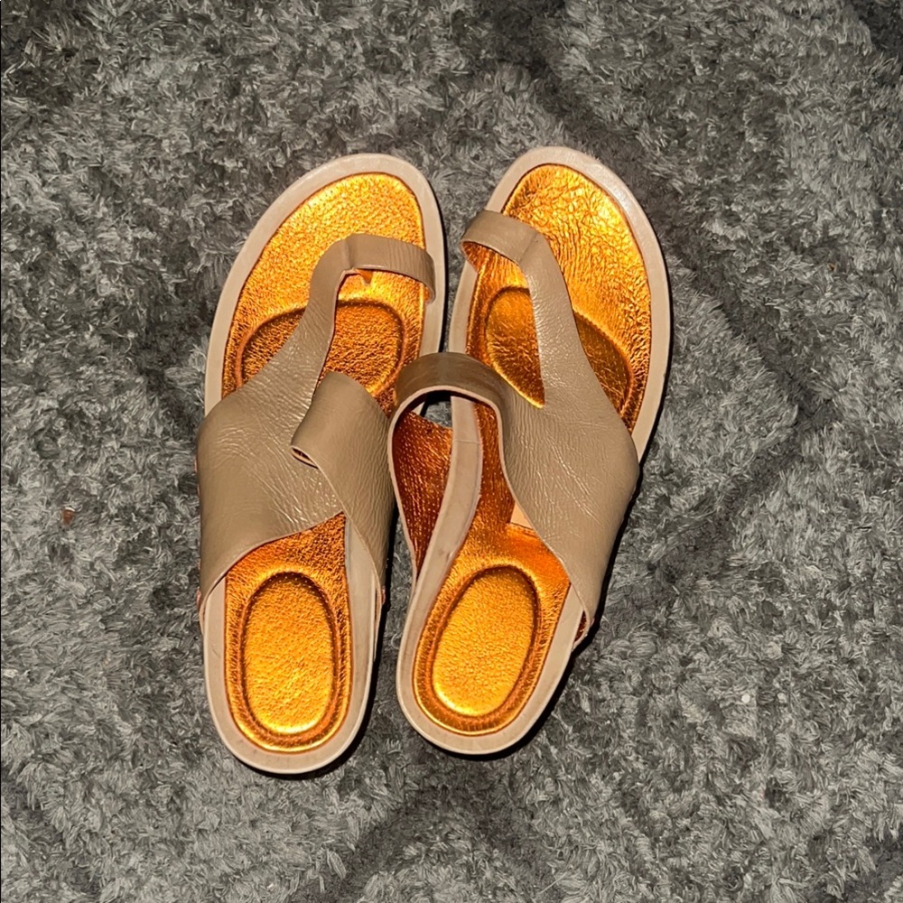 Tsubo Tan and Gold Women's Sandals
